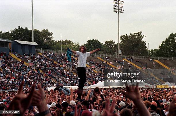 Crowds at Pearl Jam concert during Pearl Jam in Concert at Downing Stadium - 1996 at Downing Stadium in New York City, New York, United States.