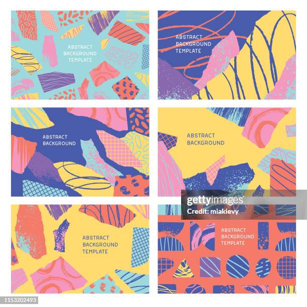 textured abstract shapes backgrounds - funky stock illustrations