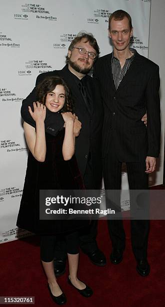 Ivana Baquero, Guillermo del Toro and Doug Jones during 44th New York Film Festival Presents the U.S. Premiere of Pan's Labyrinth as The Closing...