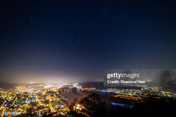 königswinter at night - light pollution stock pictures, royalty-free photos & images