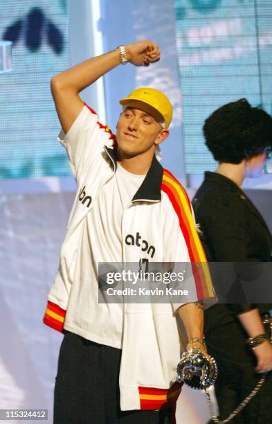 Eminem accepts the Best Video of the Year award at the 2002 MTV Video Music Awards