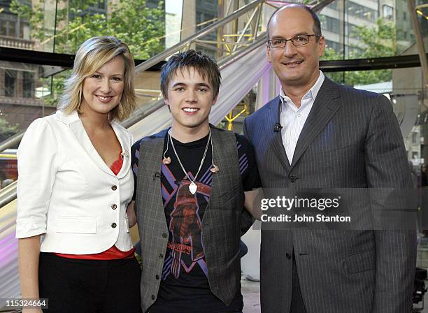 Jesse McCartney with hosts Melissa Doyle and David Koch