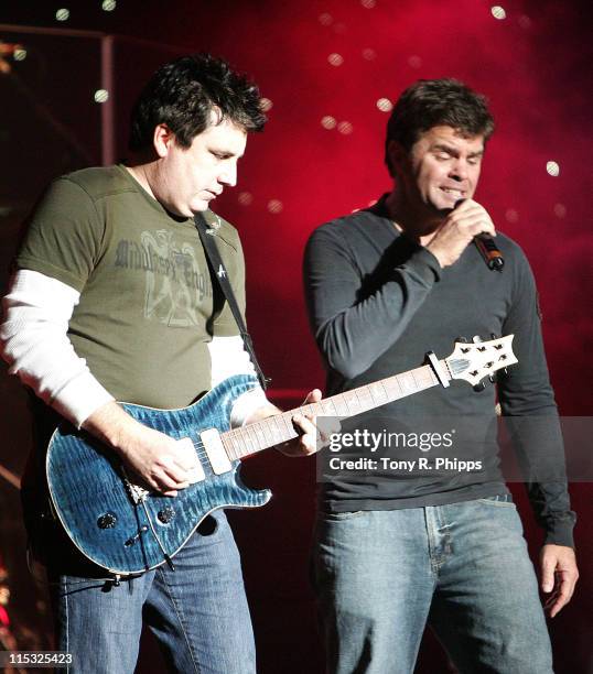 Michael Britt and Richie McDonald of Lonestar during Sprint Sound and Speed - VIP Gala Dinner, Auction and Performance at The Wildhorse in Nashville,...