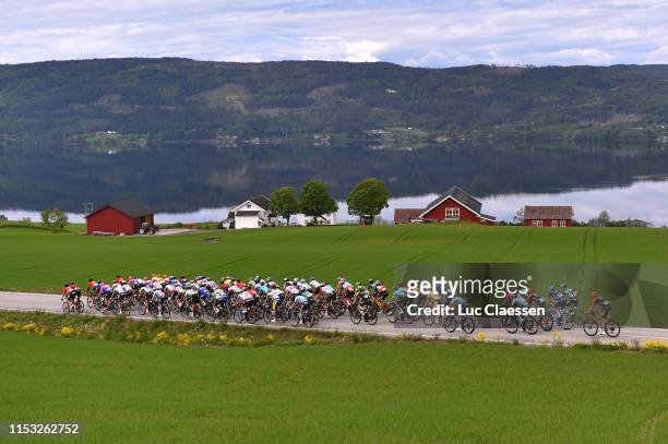 Peloton / Lake / Landscape / during the 9th Tour of Norway 2019, Stage 6 a 175,1km stage from Gran to Hønefoss / @tourofnorway / #TourOfNorway / on...