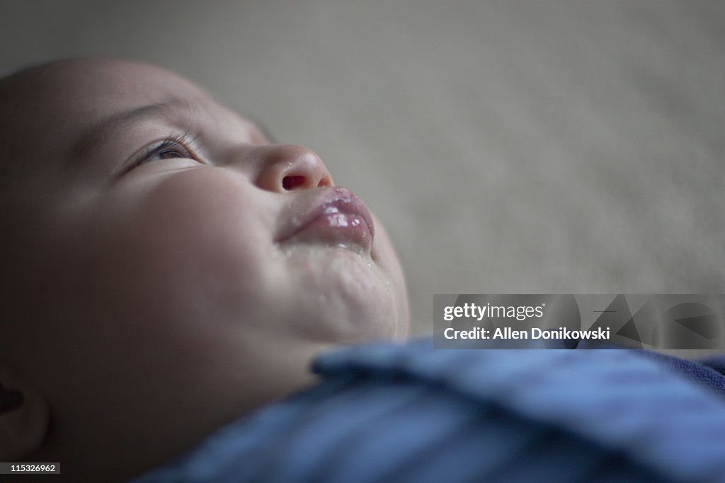 Dramatic slobber from baby