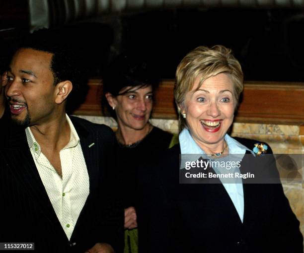 John Legend and Hillary Clinton during Hillary Clinton Fund Raiser with a Performance by John Legend at Capitale in New York, New York, United States.