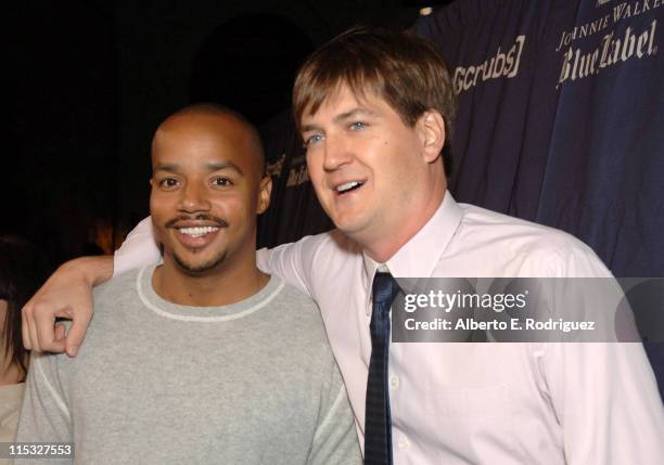 Donald Faison and Bill Lawrence during Esquire House and Johnnie Walker Blue Host "Scrubs" Season Six Celebration - Red Carpet at Esquire House in...