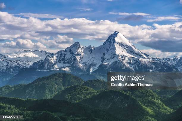 watzmann view, bavarian alps, germany, europe - watzmann stockfoto's en -beelden