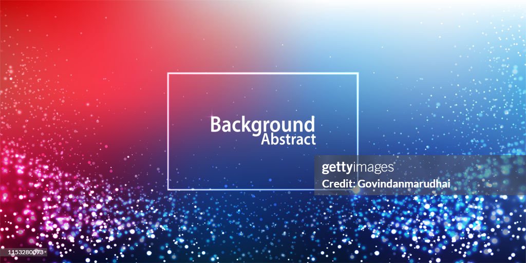 Multi colored digital particles glowing