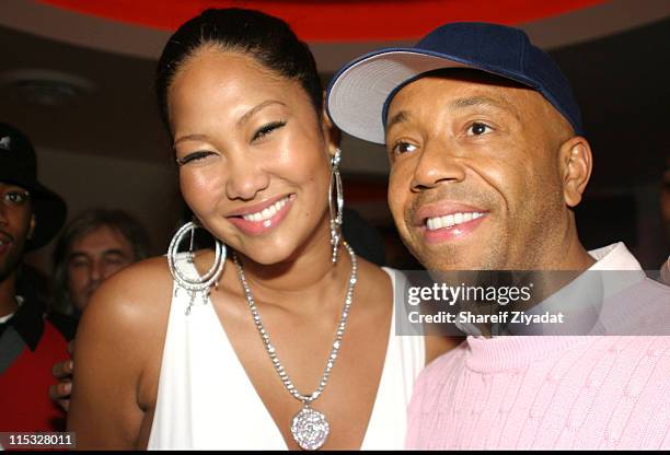 Kimora Lee and Russel Simmons during Baby Phat Party - Arrivals and Inside at Boulavard in New York City, New York, United States.