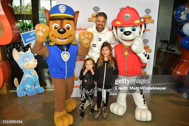 Jaime Camil, Jaime Camil, and Elena Camil attend the "PAW Patrol Mighty Pups Super Paws" advance screening at Nickelodeon in Burbank at Nickelodeon...