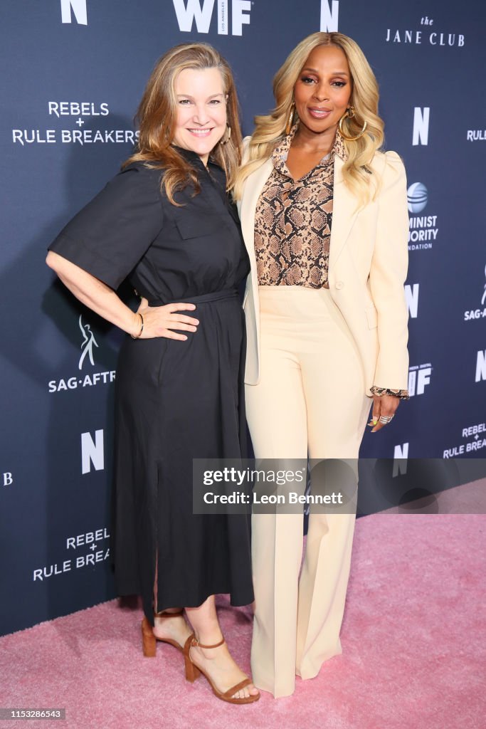 Krista Smith and Mary J. Blige attend FYC Netflix Event Rebels And