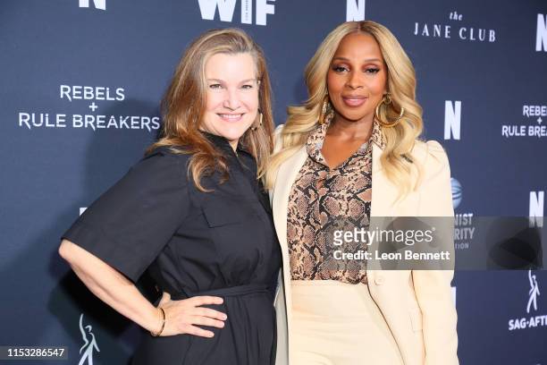 Krista Smith and Mary J. Blige attend FYC Netflix Event Rebels And Rule Breakers at Netflix FYSEE at Raleigh Studios on June 02, 2019 in Los Angeles,...
