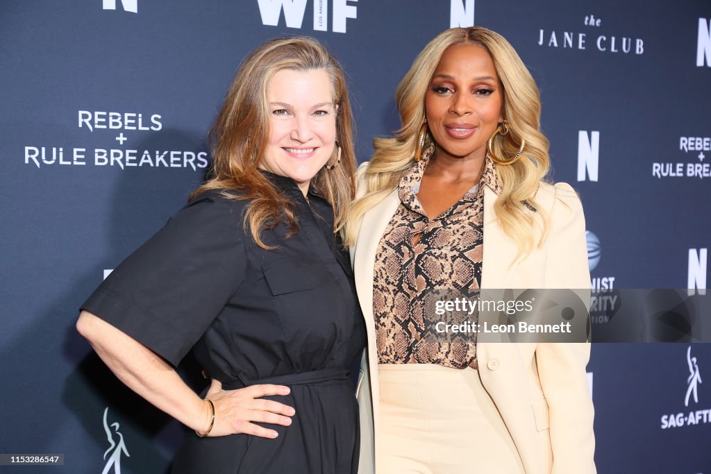 Krista Smith and Mary J. Blige attend FYC Netflix Event Rebels And