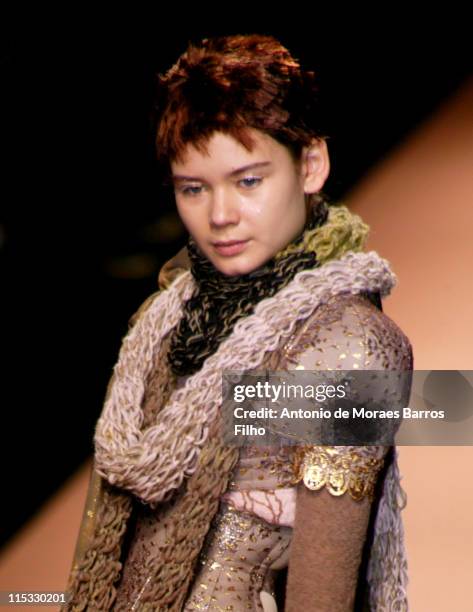 Elvira wearing Vivienne Westwood Fall/Winter 2007 during Paris Fashion Week Fall/Winter 2007 - Vivienne Westwood - Runway in Paris, France.