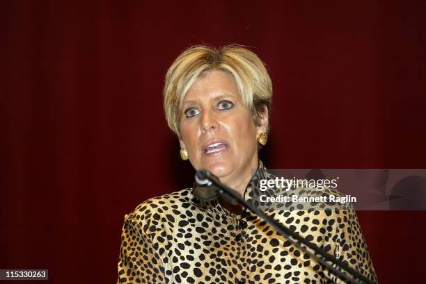 Suze Orman during Suze Orman Signs Her Book "Women & Money Owning The Power To Control Your Destiny" at Riverside Church in New York City - February...