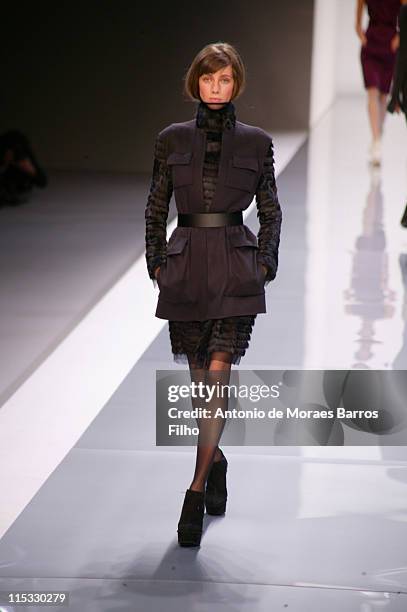 Andreea Stancu wearing Akris Fall/Winter 2007 during Paris Fashion Week Fall/Winter 2007 - Akris - Runway in Paris, France.