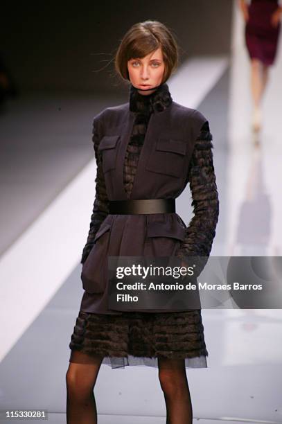 Andreea Stancu wearing Akris Fall/Winter 2007 during Paris Fashion Week Fall/Winter 2007 - Akris - Runway in Paris, France.