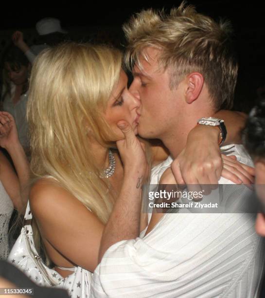 Paris Hilton and Nick Carter during PS2 Estate Day 3 - 6th Annual P. Diddy White Party at PS2 Estate in Bridgehampton, New York, United States.