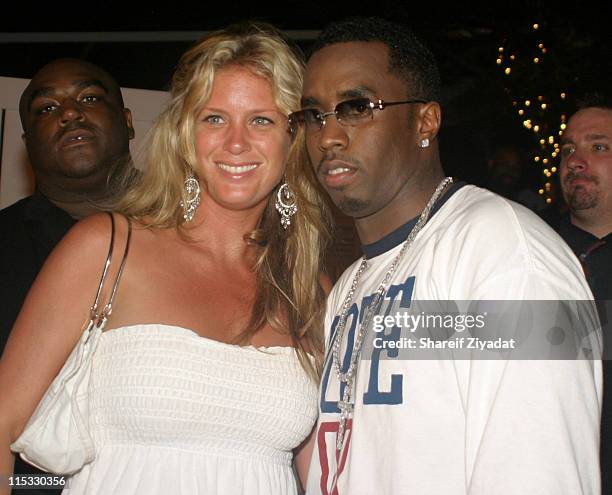 Rachel Hunter and Sean "P. Diddy" Combs during PS2 Estate Day 3 - 6th Annual P. Diddy White Party at PS2 Estate in Bridgehampton, New York, United...