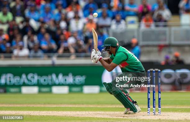 Mohammad Saifuddin of Bangladesh avoids a short delivery during the Group Stage match of the ICC Cricket World Cup 2019 between Bangladesh and India...