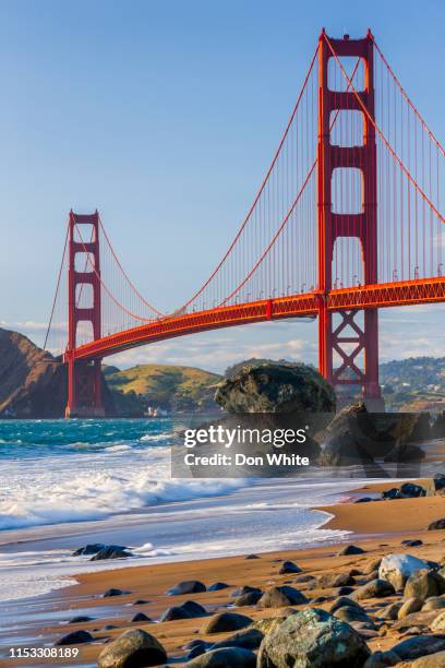 san francisco bay area in california - golden gate bridge stock-fotos und bilder