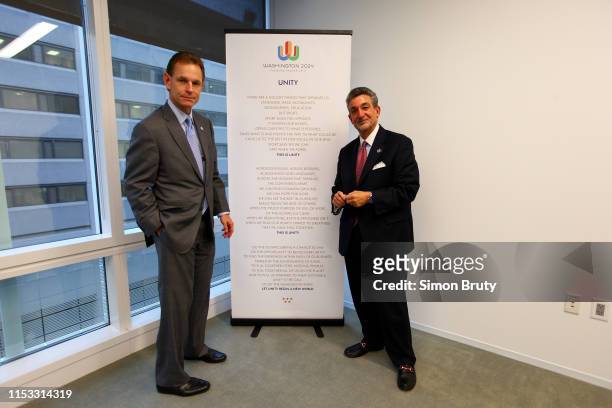 Day in the Life: Washington Wizards owner Ted Leonsis with Chairman and CEO, Washington 2024 Russ Ramsey meeting to organize bid for 2024 Olympics....