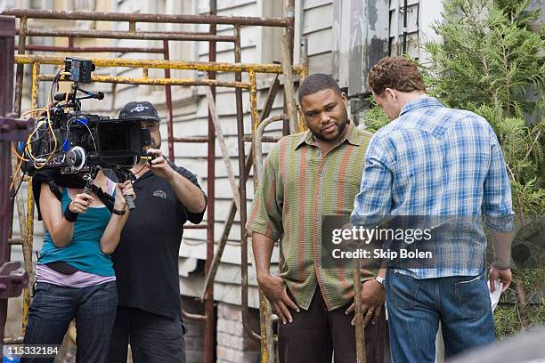 Anthony Anderson and Cole Hauser during Anthony Anderson and Cole Hauser on Location for "K-Ville" - April 1, 2007 at Mid-City in New Orleans,...