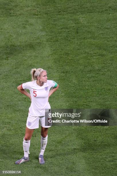 Dejected Steph Houghton of England during the 2019 FIFA Women's World Cup France Semi Final match between England and USA at Stade de Lyon on July 2,...