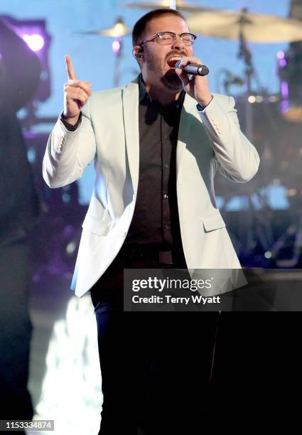 Danny Gokey performs on stage during the 7th Annual K-LOVE Fan Awards at The Grand Ole Opry House on June 2, 2019 in Nashville, Tennessee.