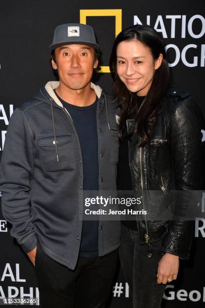 Jimmy Chin and Chai Vasarhelyi attend National Geographic's Contenders Showcase at The Greek Theatre on June 02, 2019 in Los Angeles, California.