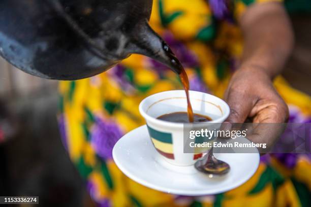 ethiopian coffee pour - äthiopien stock-fotos und bilder