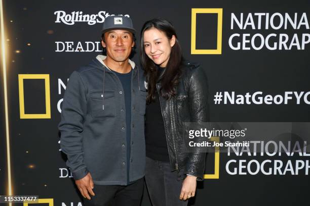 Jimmy Chin and Elizabeth Chai Vasarhelyi attend National Geographic’s Contenders Showcase, at The Greek Theatre, a one-of-a-kind outdoor experience...