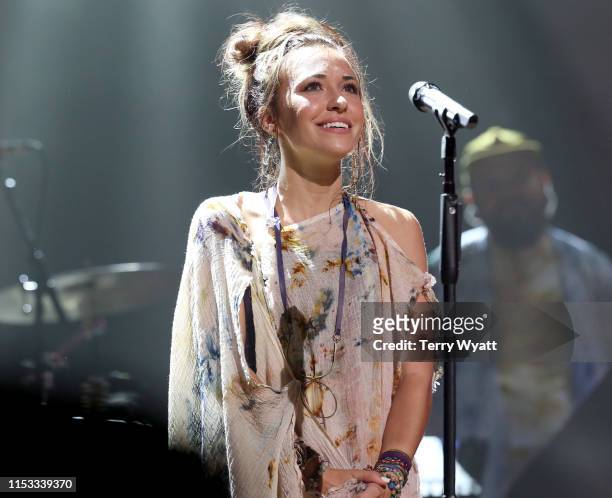 Lauren Daigle performs onstage during the 7th Annual K-LOVE Fan Awards at The Grand Ole Opry House on June 2, 2019 in Nashville, Tennessee.