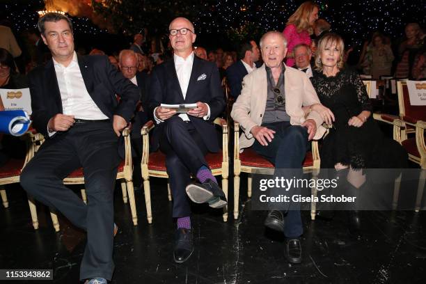 Markus Soeder, Prime Minister of Bavaria, Dr. Christian Frankenstein , Wolfgang Petersen and his wife Maria Borgel-Petersen during the Bavaria Film...