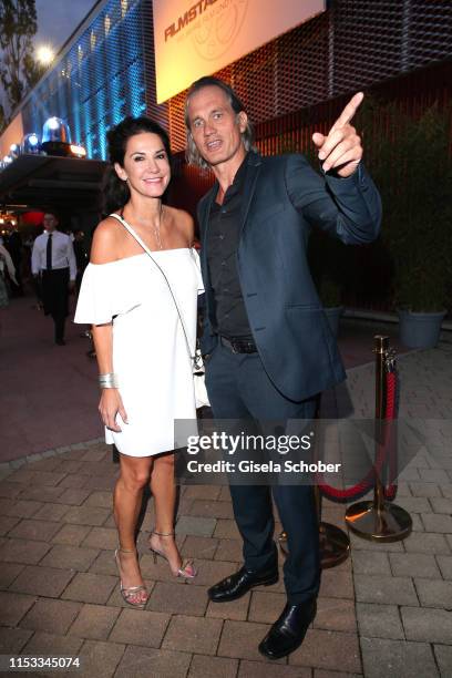 Mariella Ahrens and Ralf Bauer during the Bavaria Film Reception "One Hundred Years in Motion" on the occasion of the 100th anniversary of the...