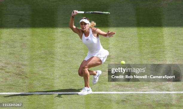 Ana Bogdan during her match against Johanna Konta in their Ladies' Singles First Round match during Day 2 of The Championships - Wimbledon 2019 at...