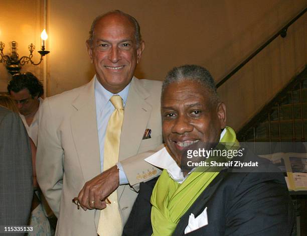 Andre Leon Talley and Oscar De La Renta during Andre Leon Talley Book Signing at Rinozzoli Book Store in New York City - July 19, 2005 at Rinozzoli...