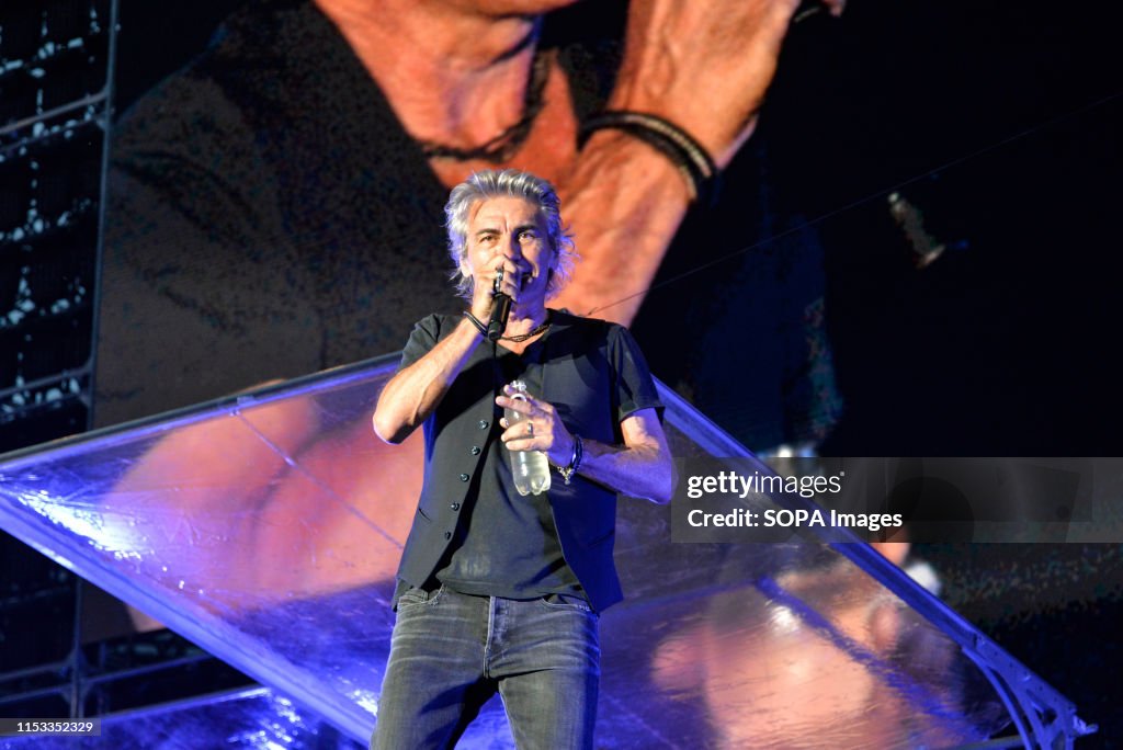 Luciano Ligabue performs live on stage at the Stadio...