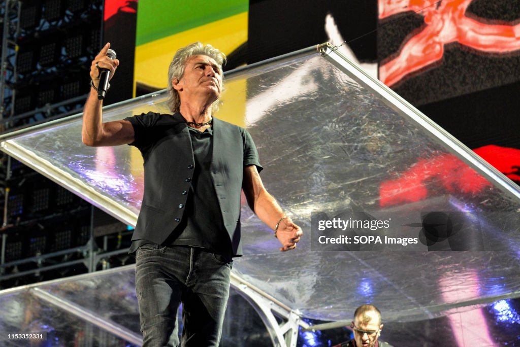 Luciano Ligabue performs live on stage at the Stadio...