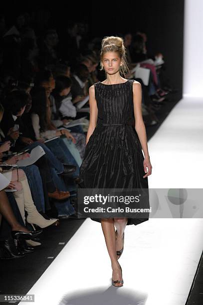 Hana Soukupova wearing Luca Luca Fall 2005 during Olympus Fashion Week Fall 2005 - Luca Luca - Runway at The Tent, Bryant Park in New York City, New...