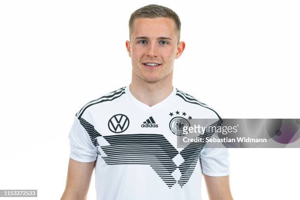 Johannes Eggestein poses during the Germany U21 Team Presentation on March 23, 2019 in Dusseldorf, Germany.