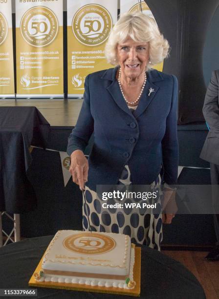 Duchess of Cornwall visits Victoria Park and the Patti Pavilion for a celebration of the 50th anniversary of Swansea's City status, granted to the...