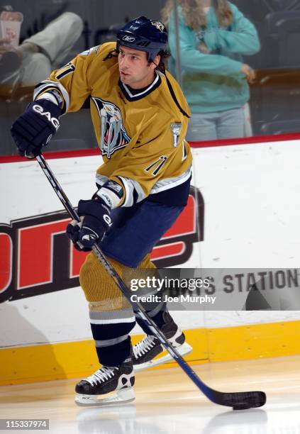 Predators David Legwand skates in the second period. The Nashville Predators beat the Chicago Blackhawks 5-3 on October 25, 2005.