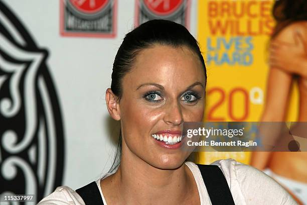 Amanda Beard during Olympic Swimmer Amanda Beard Signs Copies of July 2007 Playboy Issue at Virgin Megastore Times Square in New York City, New York,...
