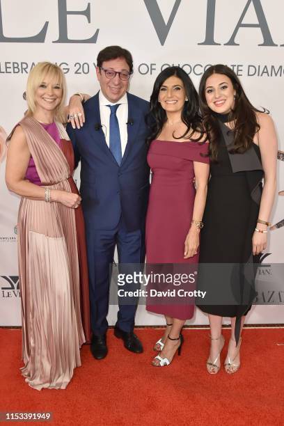 Avril Graham, Eddie LeVian, Miranda LeVian and Lexy LeVian attend the Le VIan 2020 red carpet revue at the Venetian Las Vegas on June 02, 2019 in Las...