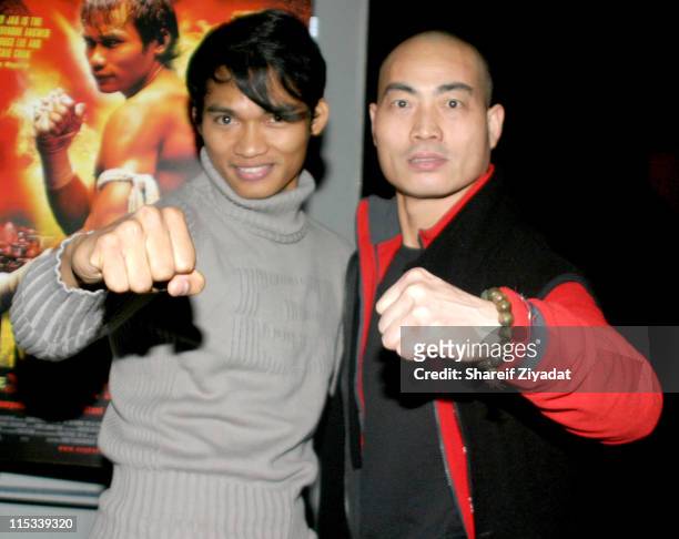 Tony Jaa and Shi Yan Ming during "Ong-Bak" New York City Screening - After Party at Lot 61 in New York City, New York, United States.