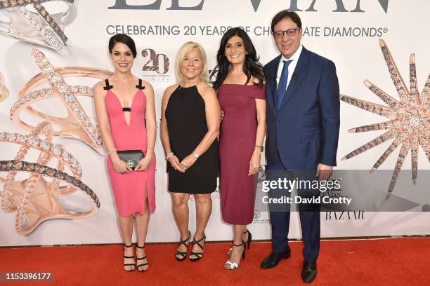 Linda Horrell, Alexa Horrell, Miranda LeVian and Eddie LeVian attend the Le VIan 2020 red carpet revue at the Venetian Las Vegas on June 02, 2019 in...