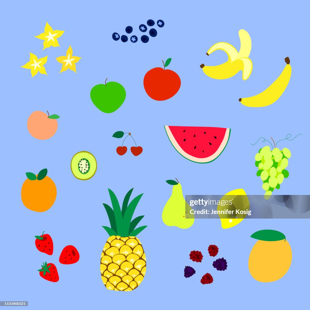 Set of fruit illustrations