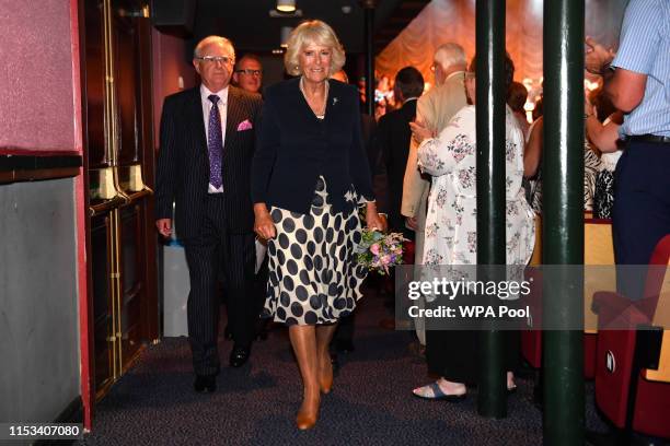 Camilla, Duchess of Cornwall, Patron, The Carmarthen and District Youth Opera , visits the Lyric theatre to attend a reception marking the CDYO's...